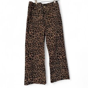 Maeve Leopard Print Wide-Leg Pants